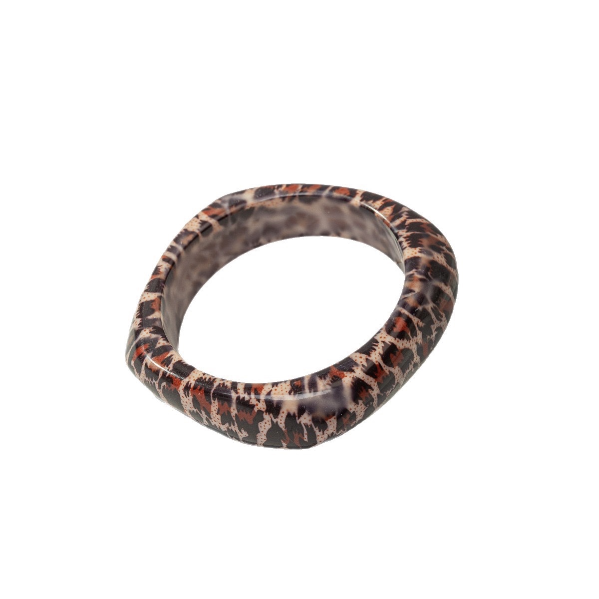 Leopard Print Resin Bangle Bracelet