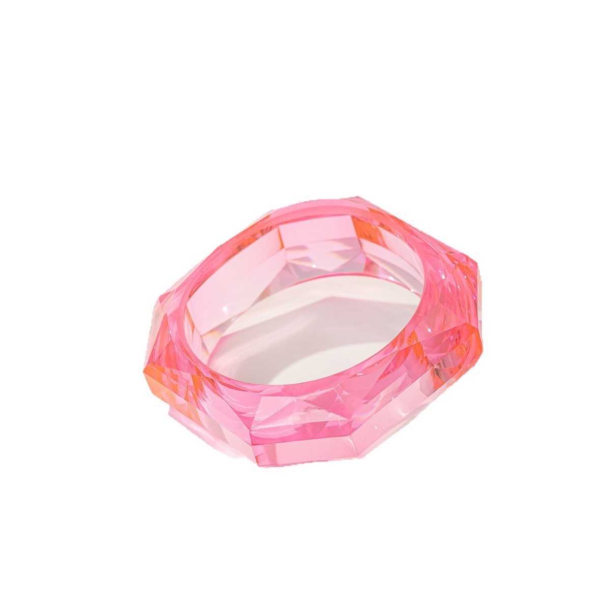 Faceted Crystal Resin Bangle Bracelet
