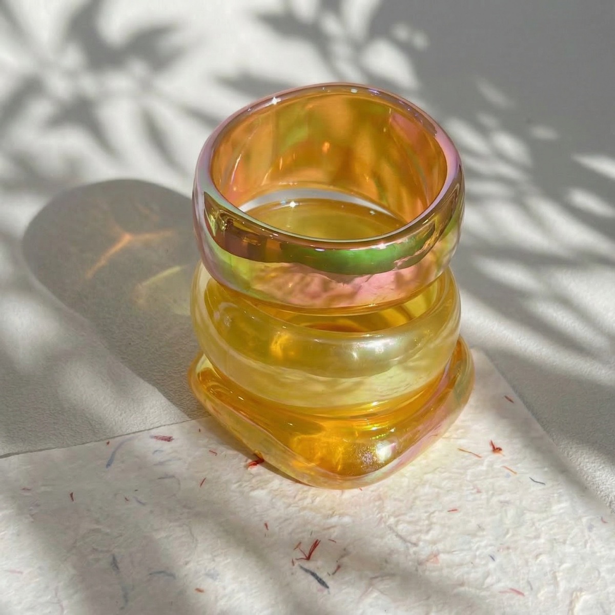 Iridescent Resin Bangle Set
