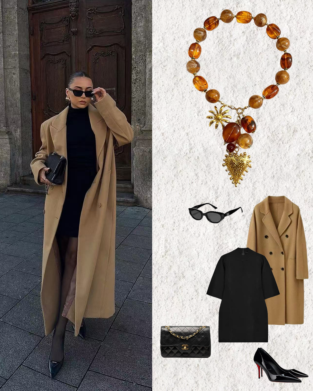 Elegant Noir Minimalism × Baroque Amber Adornments