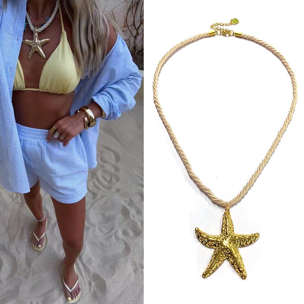 Spiral Shell Rope Necklace