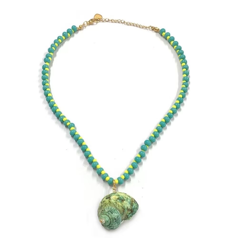 Spiral Shell Beaded Necklace