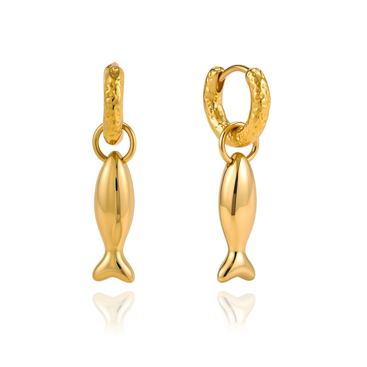 Minimal Fish Hoop Earrings