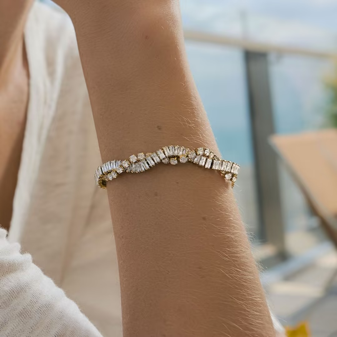 Twisted Crystal Tennis Bracelet