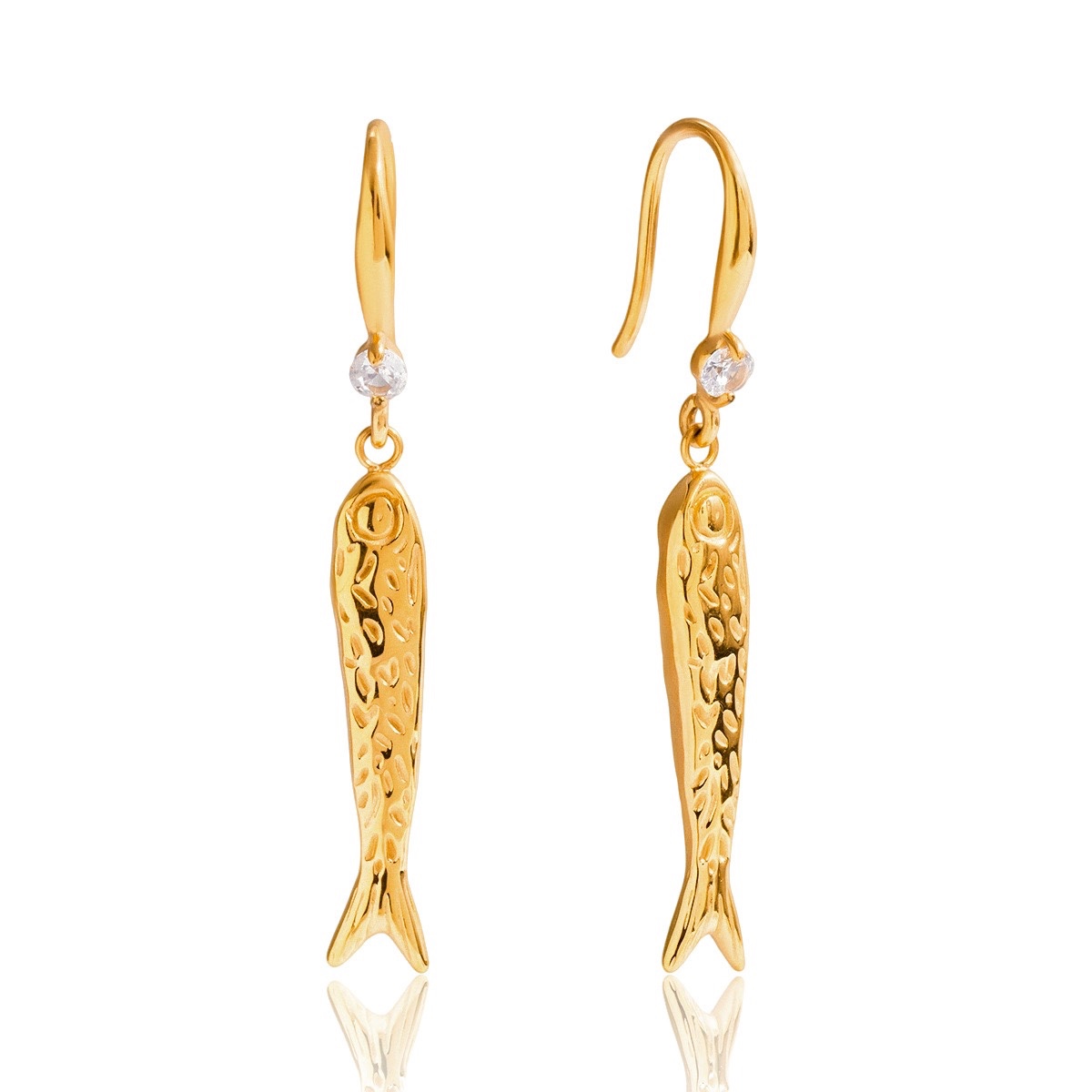 Minimal Fish Drop Earrings