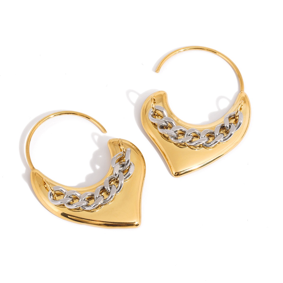 Two-Tone Chain Statement Earrings