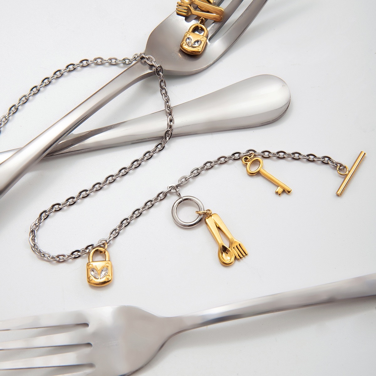 Two-Tone Charm Necklace
