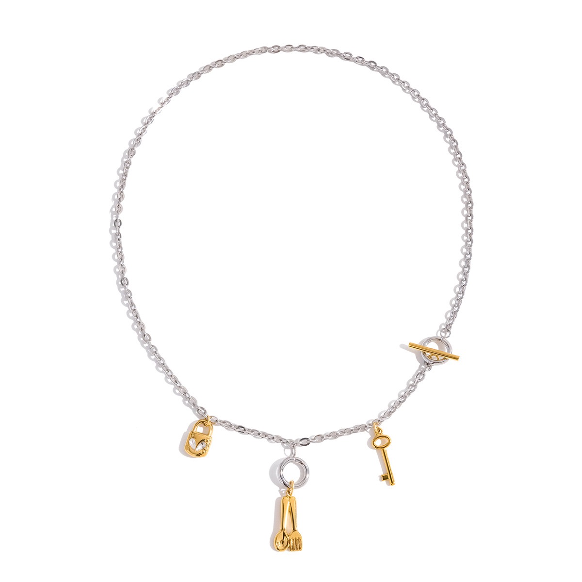 Two-Tone Charm Necklace