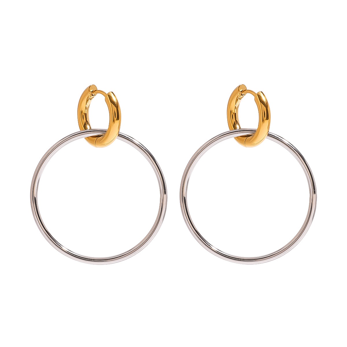 Two-Tone Oversized Hoop Earrings