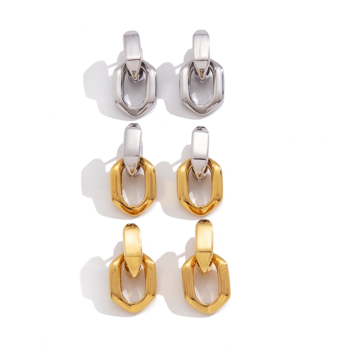 Geometric Link Drop Earrings