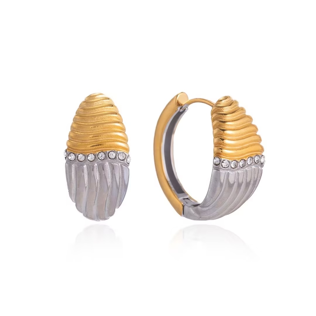 Vintage Two-Tone Hoop Earrings