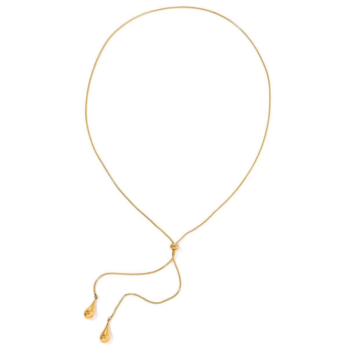 Adjustable Snake Chain Drop Necklace