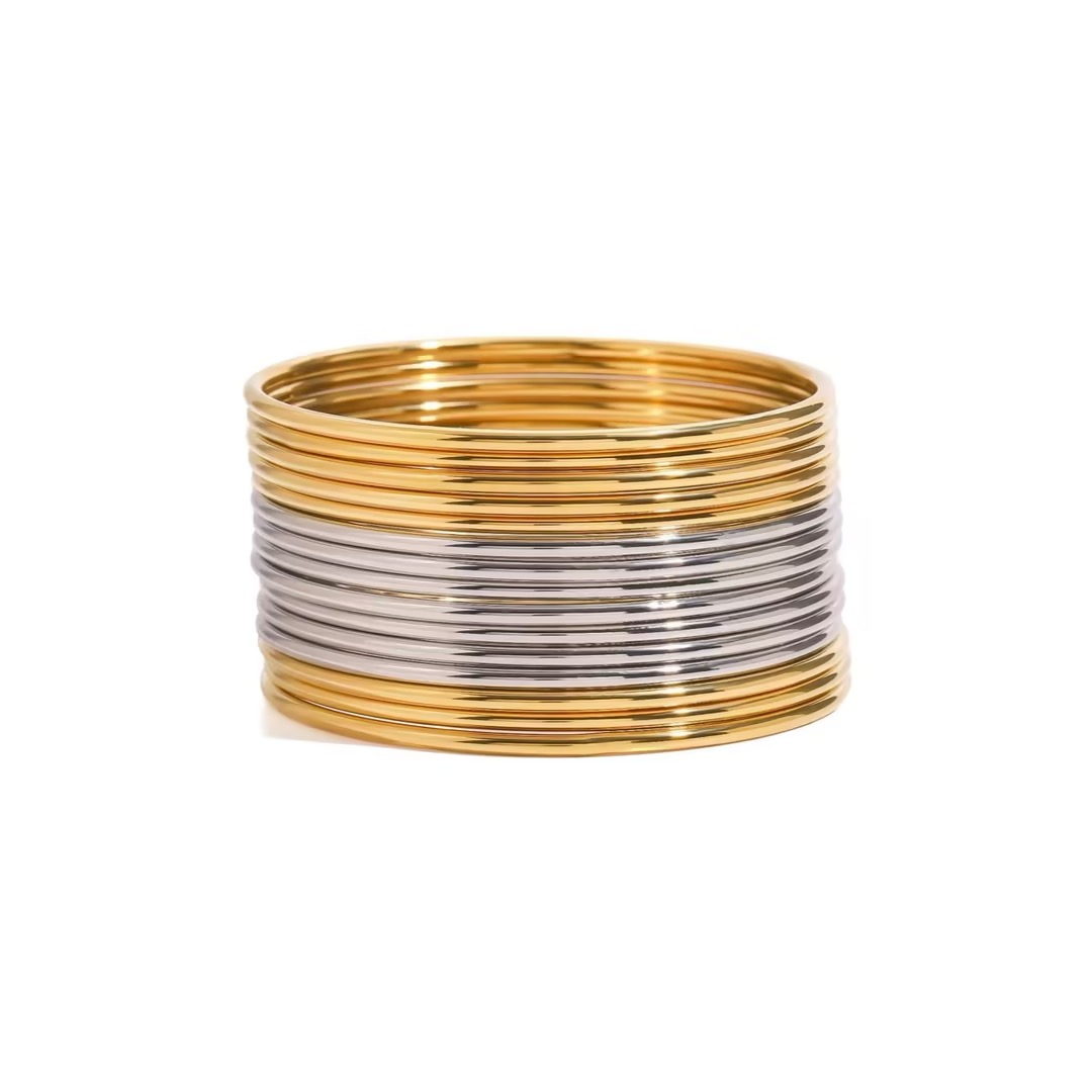 Minimal Stacked Bangle Set