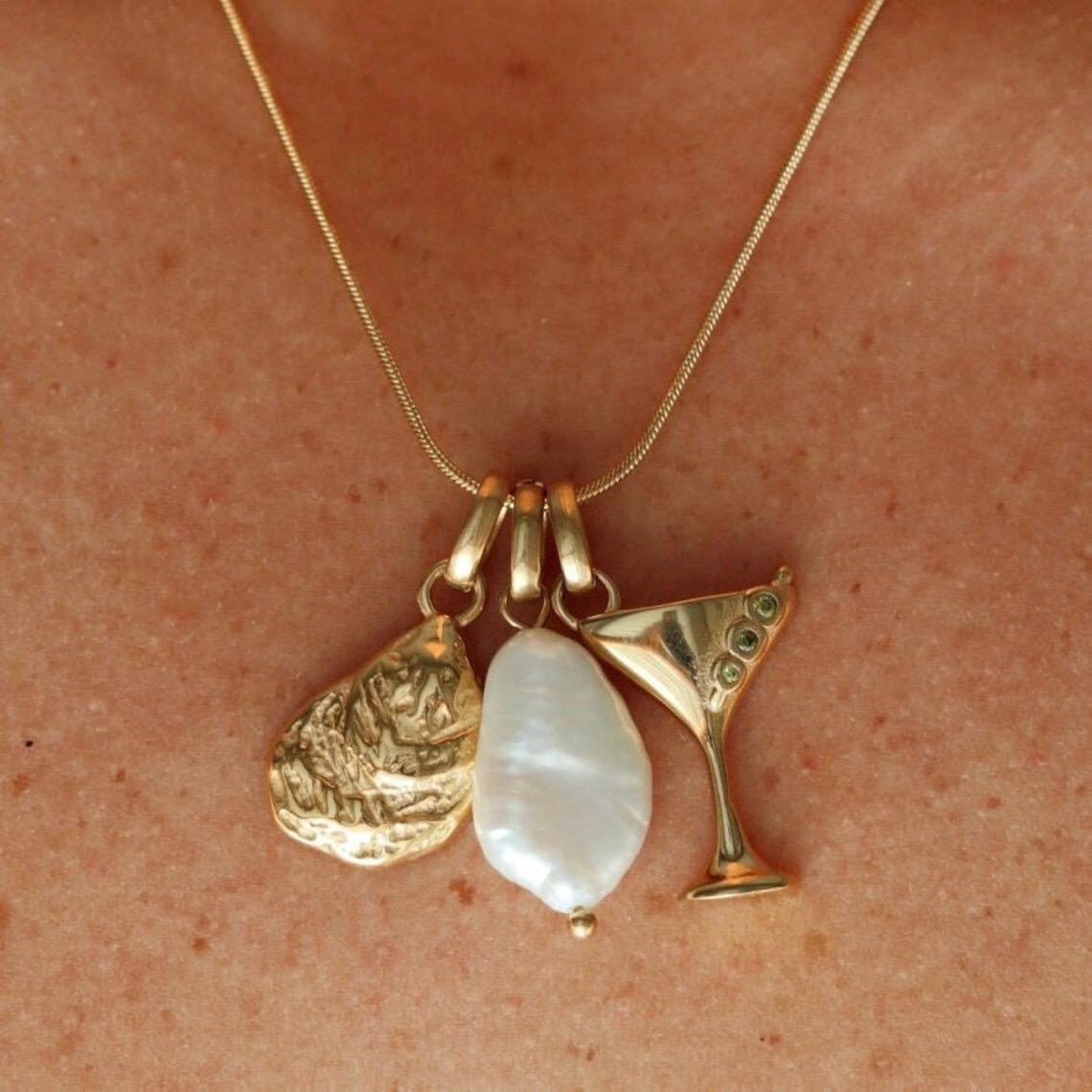18K Gold Plated Ocean Charm Necklace