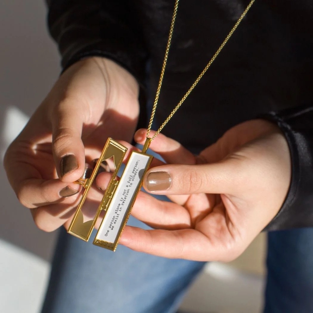 Vintage Enamel Message Box Necklace