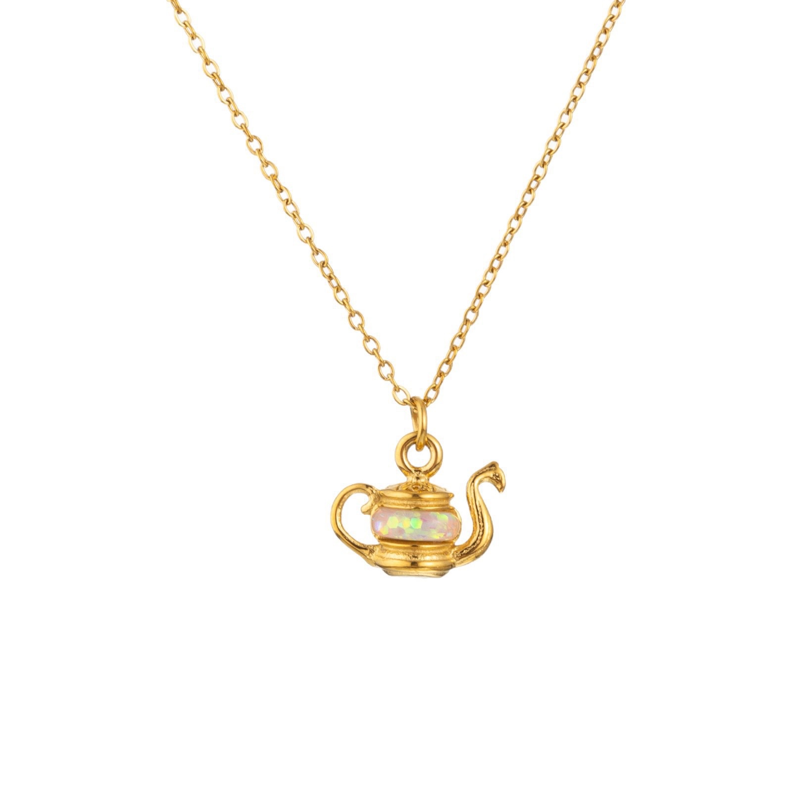 Opal Aladdin Lamp Necklace
