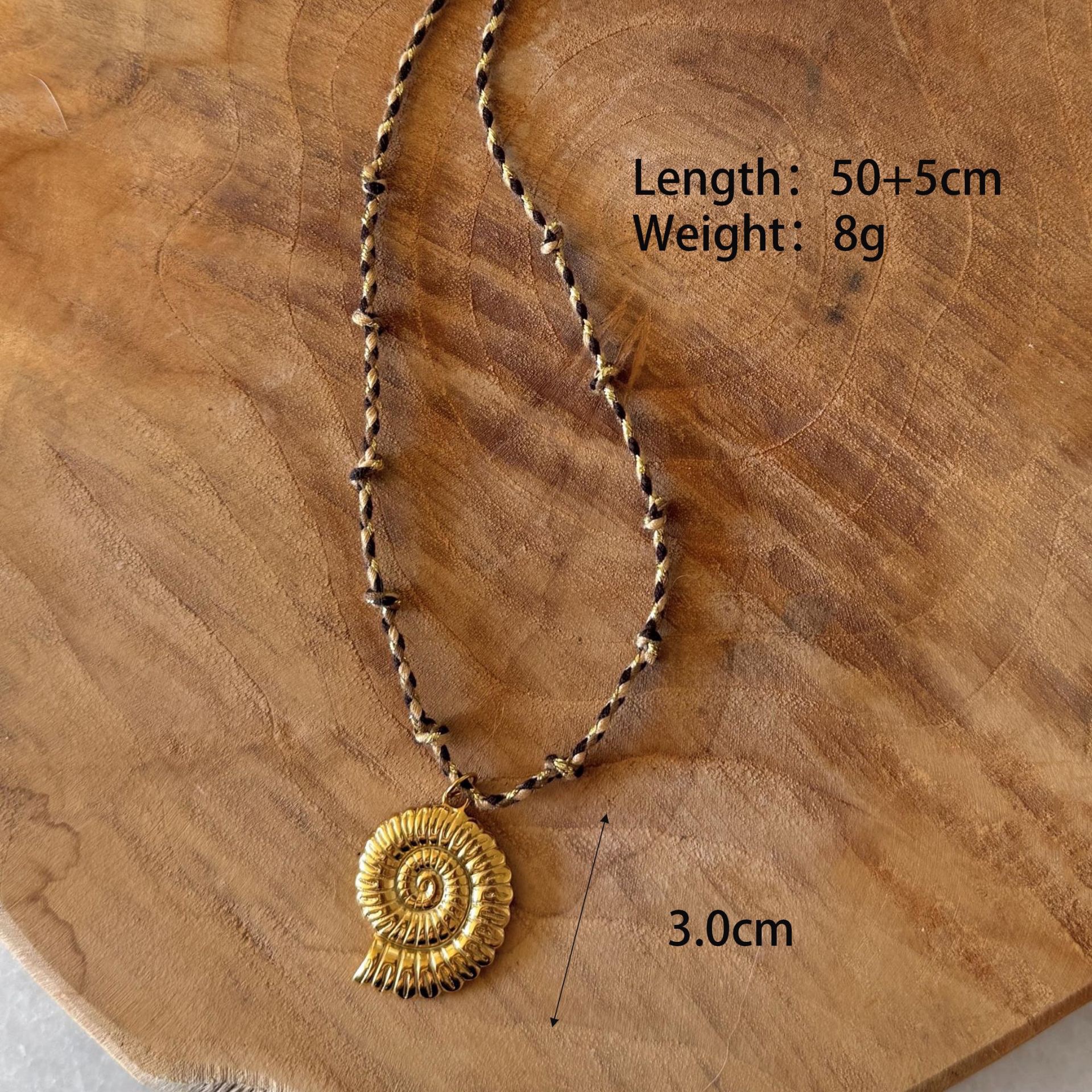 Spiral Shell Rope Necklace