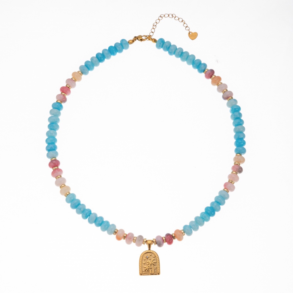 Dopamine Palm Tree Beaded Necklace