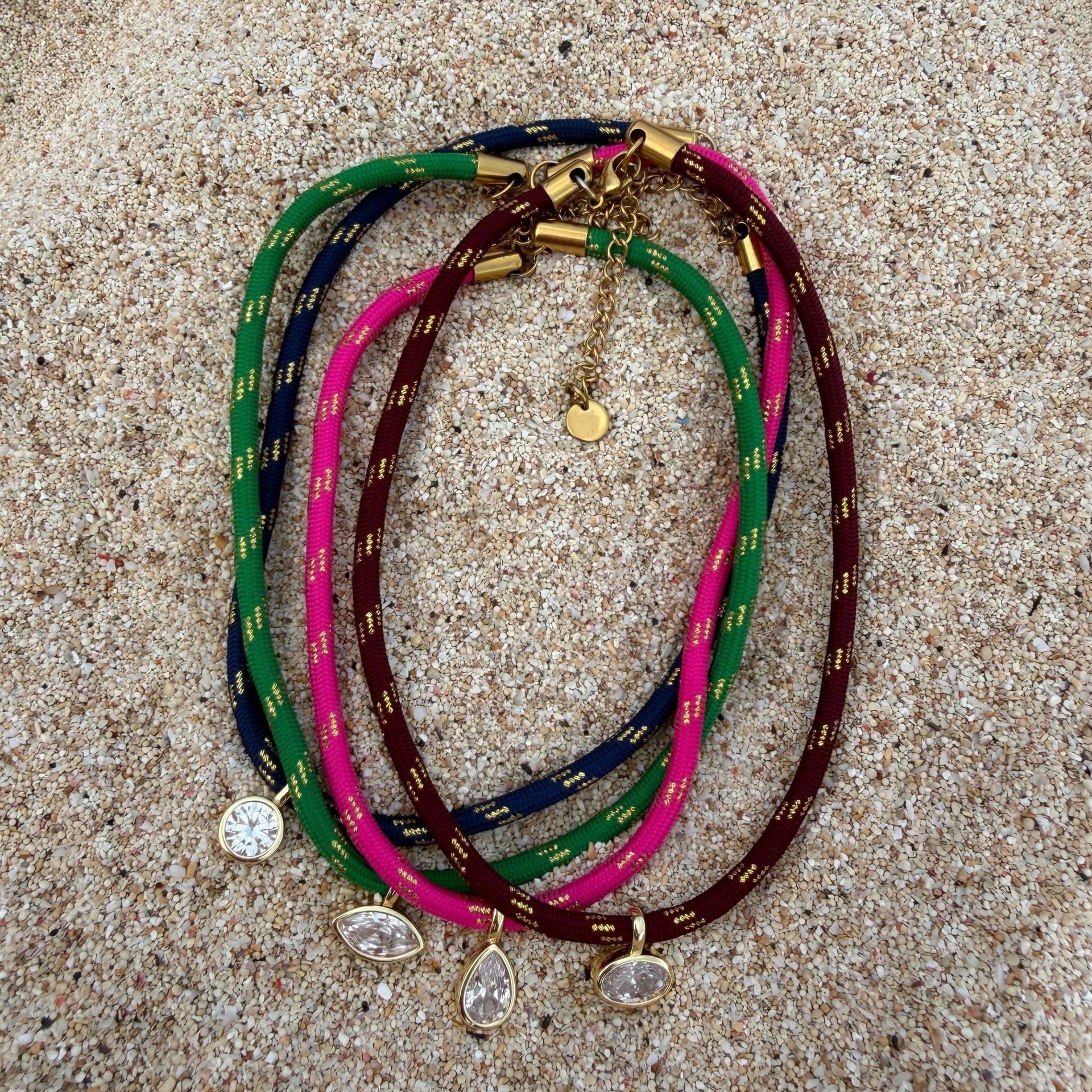 Color Pop Crystal Cord Necklace Collection