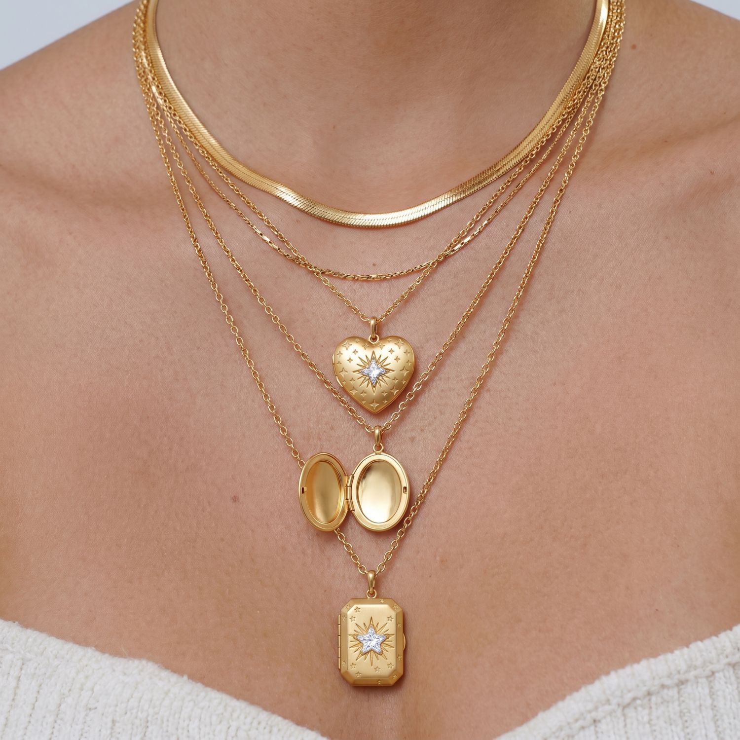 Celestial Love Crystal Locket Necklace Collection
