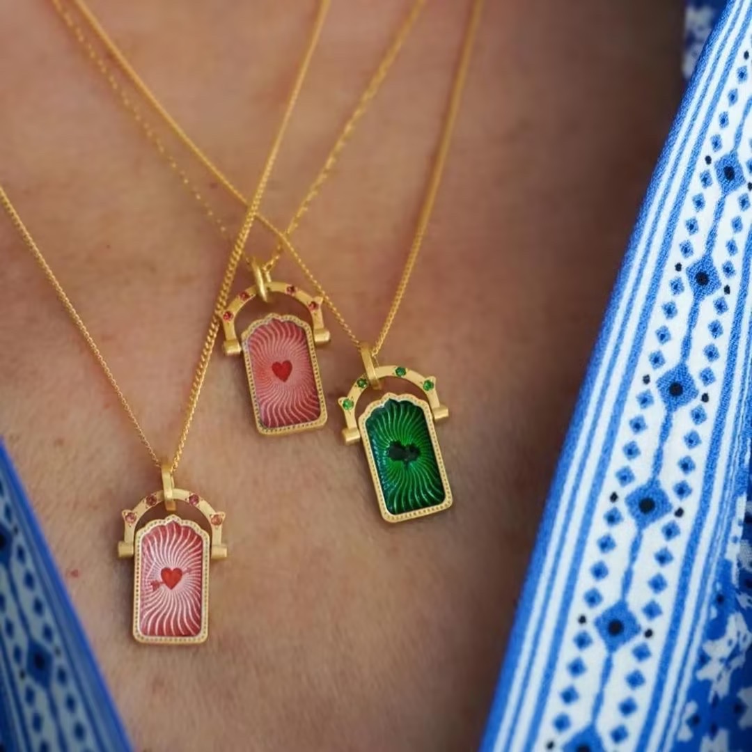 Lucky Portal Enamel Talisman Necklace