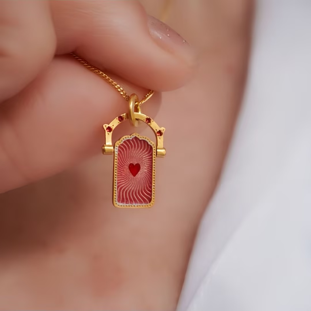 Lucky Portal Enamel Talisman Necklace